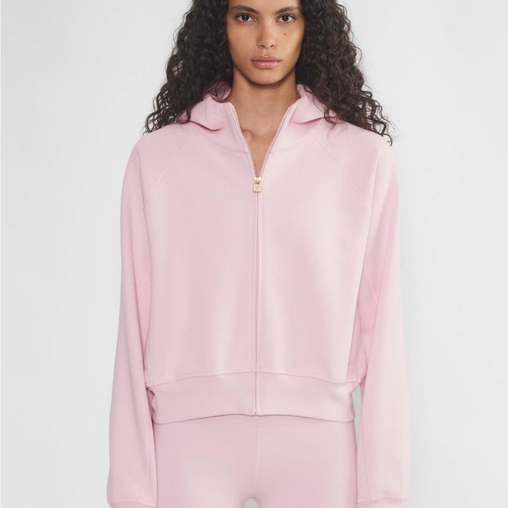 Aritzia Golden FormaFleece™ Oxygen Hi-Hip Zip Hoodie Sz 1 (S) Cupid Pink
